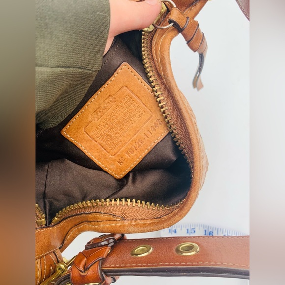 COACH✨Slim Bleecker Signature Cognac Brown Leather Satchel - Picture 9 of 16